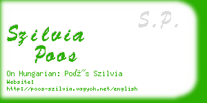 szilvia poos business card